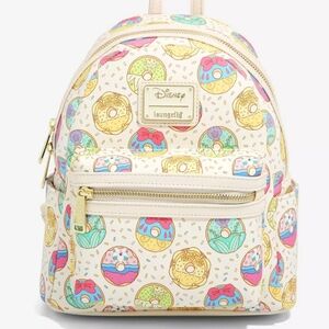 Loungefly Disney Princess Donuts Mini Backpack *Flaw* Ivory LUNCHBOX Disney Park
